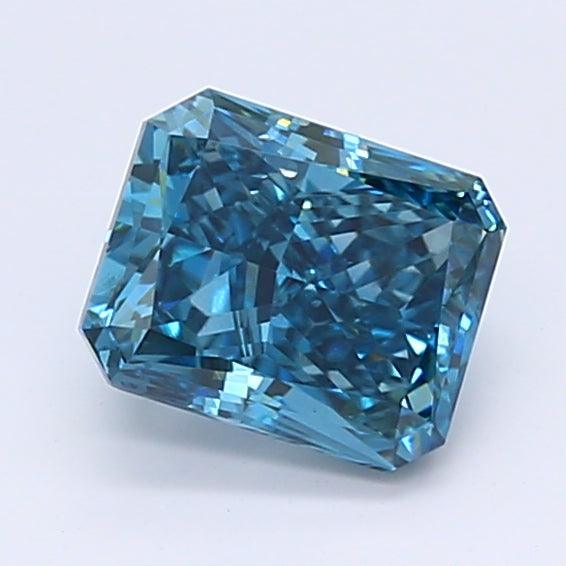 Loose 1.26 Carat Deep Blue SI2 IGI Certified Lab Grown Radiant Diamonds