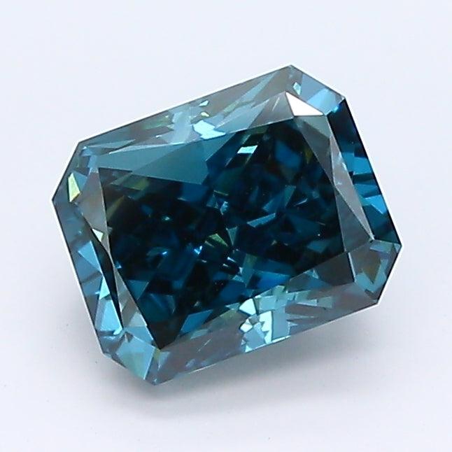 Loose 1.14 Carat Dark Blue SI2 IGI Certified Lab Grown Radiant Diamonds