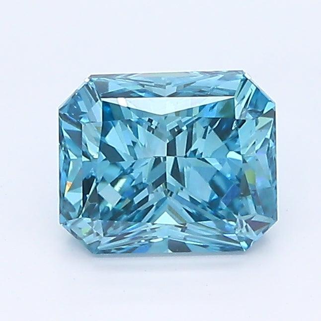 Loose 1.07 Carat Deep Blue SI2 IGI Certified Lab Grown Radiant Diamonds