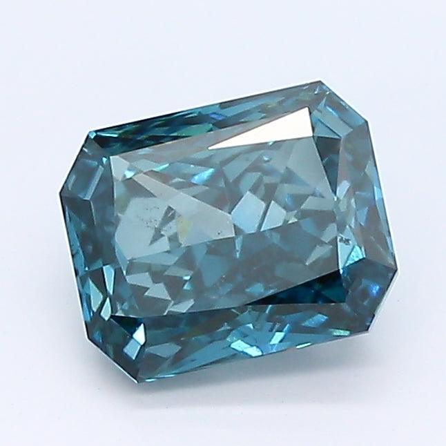 Loose 1.07 Carat Dark Blue SI1 IGI Certified Lab Grown Radiant Diamonds