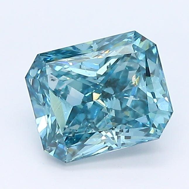 Loose 1.05 Carat Intense Blue SI2 IGI Certified Lab Grown Radiant Diamonds