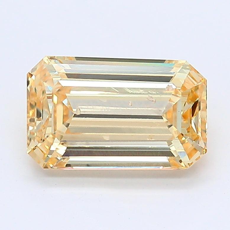 Loose 1.57 Carat Intense Yellow SI2 IGI Certified Lab Grown Emerald Diamonds