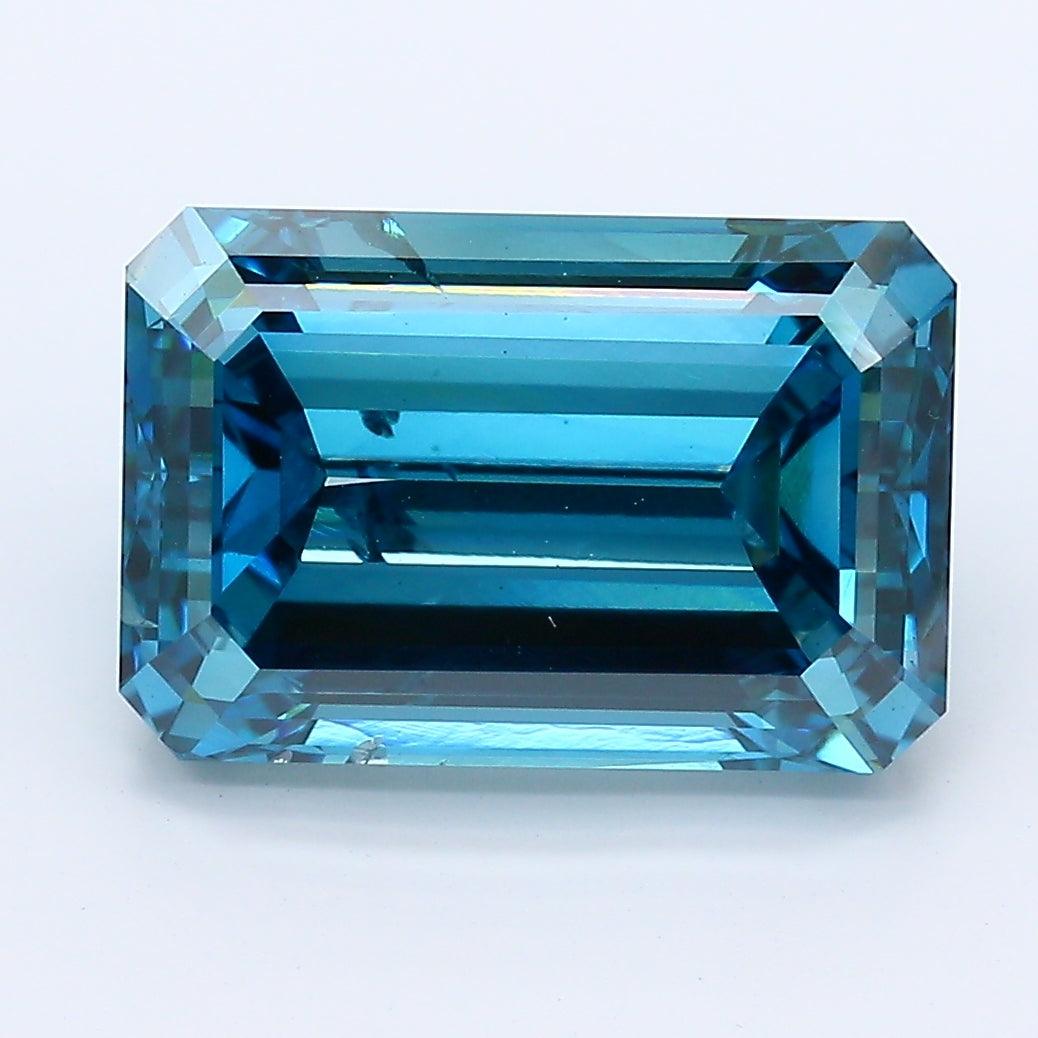 Loose 4.98 Carat Deep Blue SI2 IGI Certified Lab Grown Emerald Diamonds