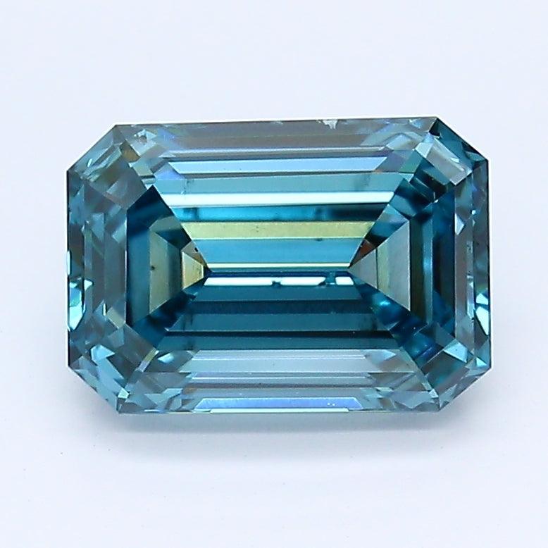 Loose 1.83 Carat Dark Blue SI1 IGI Certified Lab Grown Emerald Diamonds