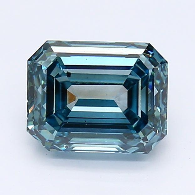 Loose 1.58 Carat Dark Blue SI1 IGI Certified Lab Grown Emerald Diamonds