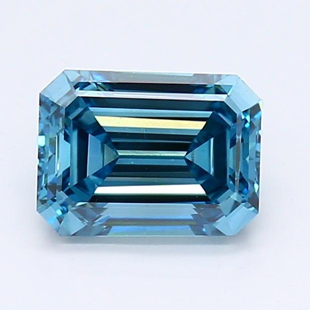 Loose 1.28 Carat Deep Blue VS1 IGI Certified Lab Grown Emerald Diamonds