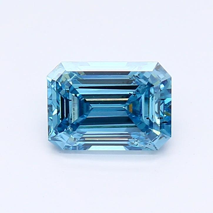 Loose 1.03 Carat Vivid Blue SI2 IGI Certified Lab Grown Emerald Diamonds