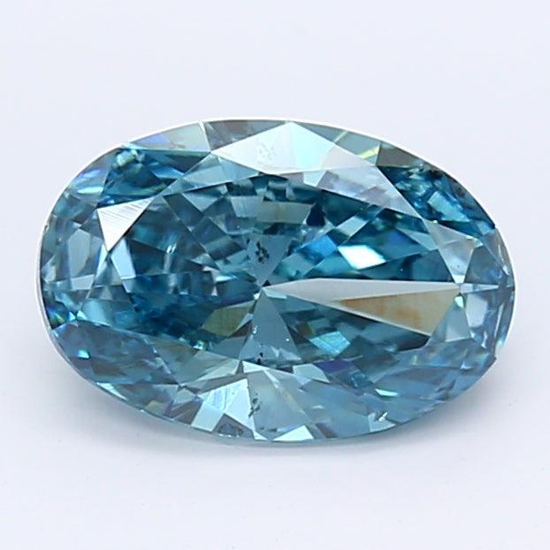 Loose 1.22 Carat Deep Blue SI2 IGI Certified Lab Grown Oval Diamonds