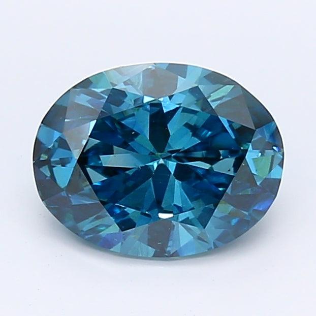 Loose 1.22 Carat Dark Blue VS2 IGI Certified Lab Grown Oval Diamonds