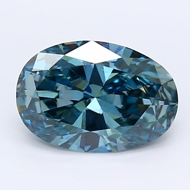 Loose 1.1 Carat Dark Blue VS2 IGI Certified Lab Grown Oval Diamonds