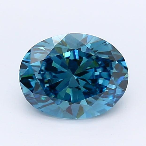 Loose 1.08 Carat Dark Blue VVS2 IGI Certified Lab Grown Oval Diamonds