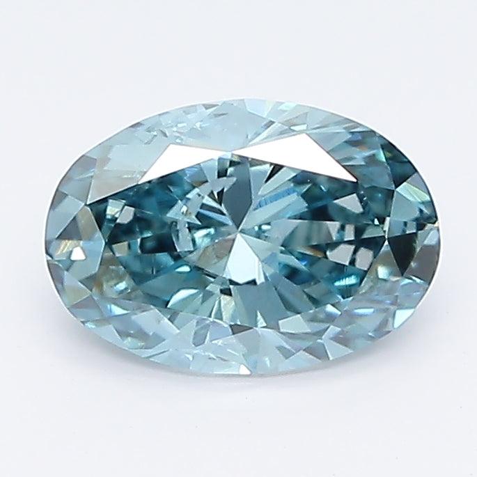 Loose 1.04 Carat Deep Blue I1 IGI Certified Lab Grown Oval Diamonds