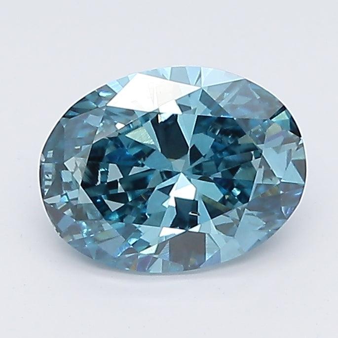 Loose 1.01 Carat Deep Blue SI1 IGI Certified Lab Grown Oval Diamonds