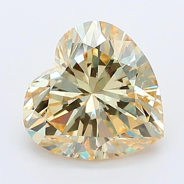 Loose 1.19 Carat Fancy Light Yellow VS1 IGI Certified Lab Grown Heart Diamonds