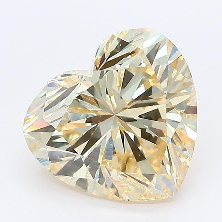 Loose 2.04 Carat Fancy Light Yellow VS1 IGI Certified Lab Grown Heart Diamonds