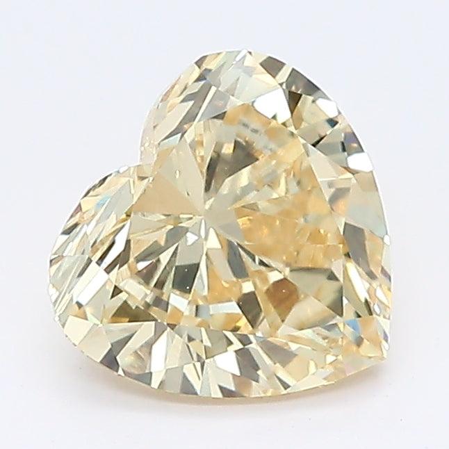 Loose 1.21 Carat Fancy Yellow SI1 IGI Certified Lab Grown Heart Diamonds