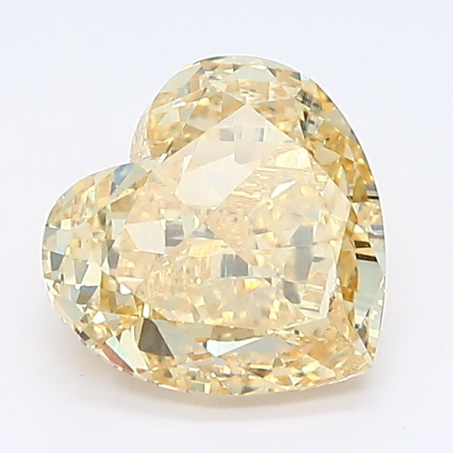 Loose 1.29 Carat Intense Yellow VS1 IGI Certified Lab Grown Heart Diamonds