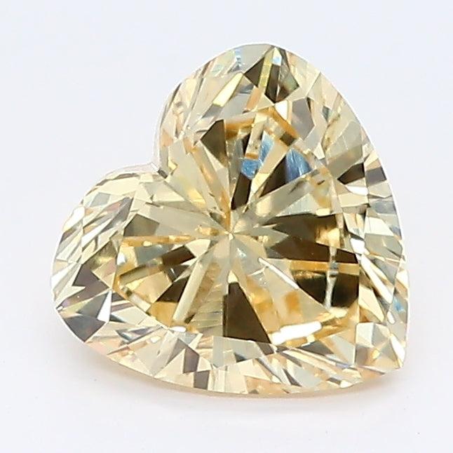 Loose 1.15 Carat Fancy Yellow VS2 IGI Certified Lab Grown Heart Diamonds