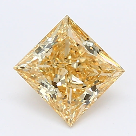 Loose 1.01 Carat Deep Yellow VS2 IGI Certified Lab Grown Princess Diamonds