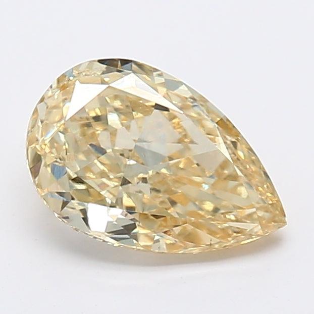 Loose 1.17 Carat Fancy Yellow SI1 IGI Certified Lab Grown Pear Diamonds