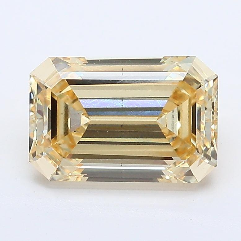 Loose 1.77 Carat Fancy Yellow SI1 IGI Certified Lab Grown Emerald Diamonds