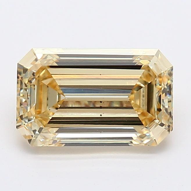 Loose 1.65 Carat Fancy Yellow SI1 IGI Certified Lab Grown Emerald Diamonds