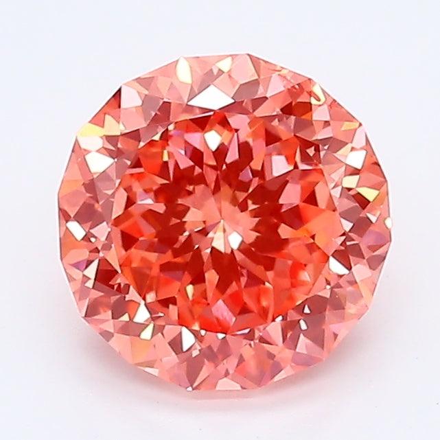 Loose 1.31 Carat Vivid Pink SI1 IGI Certified Lab Grown Round Diamonds