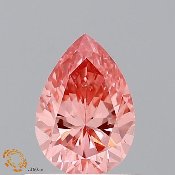 Loose 3.08 Carat Deep Pink SI1 IGI Certified Lab Grown Pear Diamonds