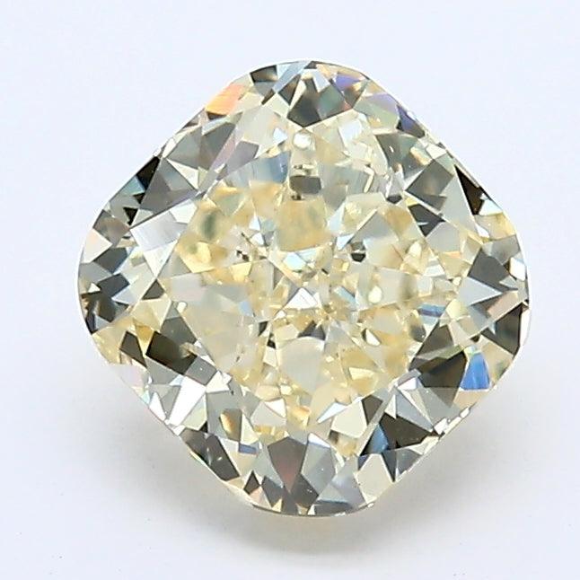 Loose 1.45 Carat Fancy Light Yellow VS2 IGI Certified Lab Grown Cushion Diamonds