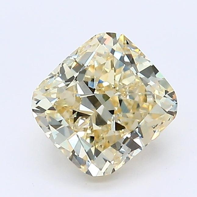 Loose 1.16 Carat Fancy Light Yellow VS2 IGI Certified Lab Grown Cushion Diamonds