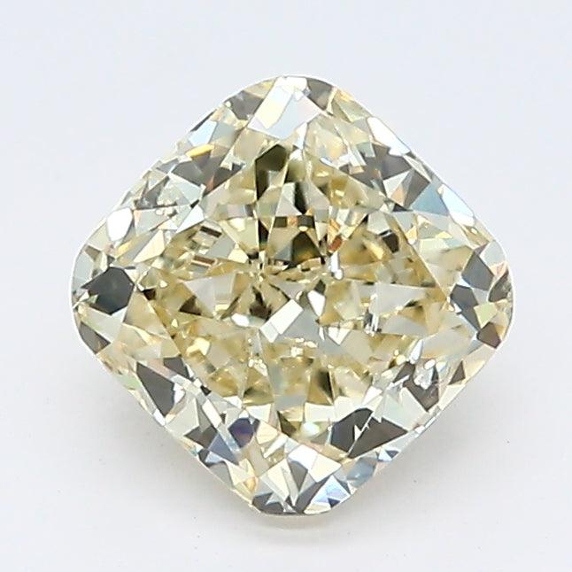 Loose 1.16 Carat Fancy Light Yellow SI1 IGI Certified Lab Grown Cushion Diamonds