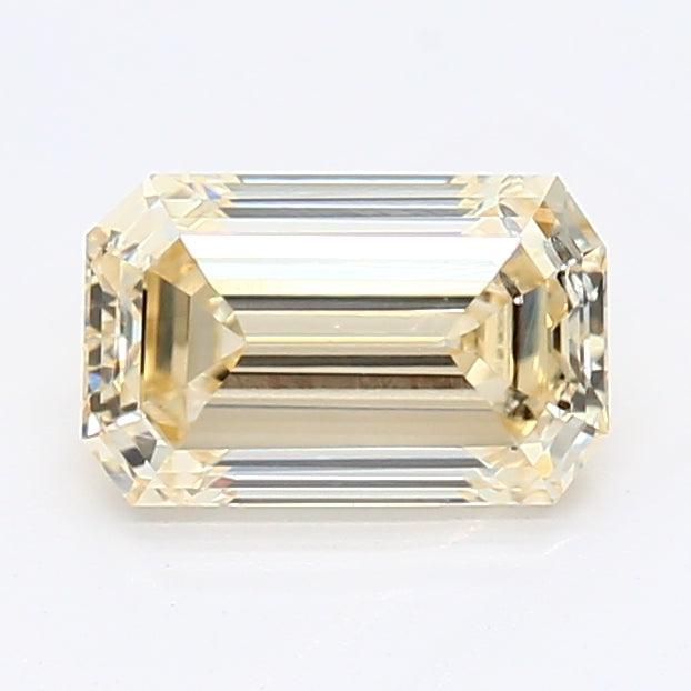 Loose 1.18 Carat Light Yellow SI1 IGI Certified Lab Grown Emerald Diamonds