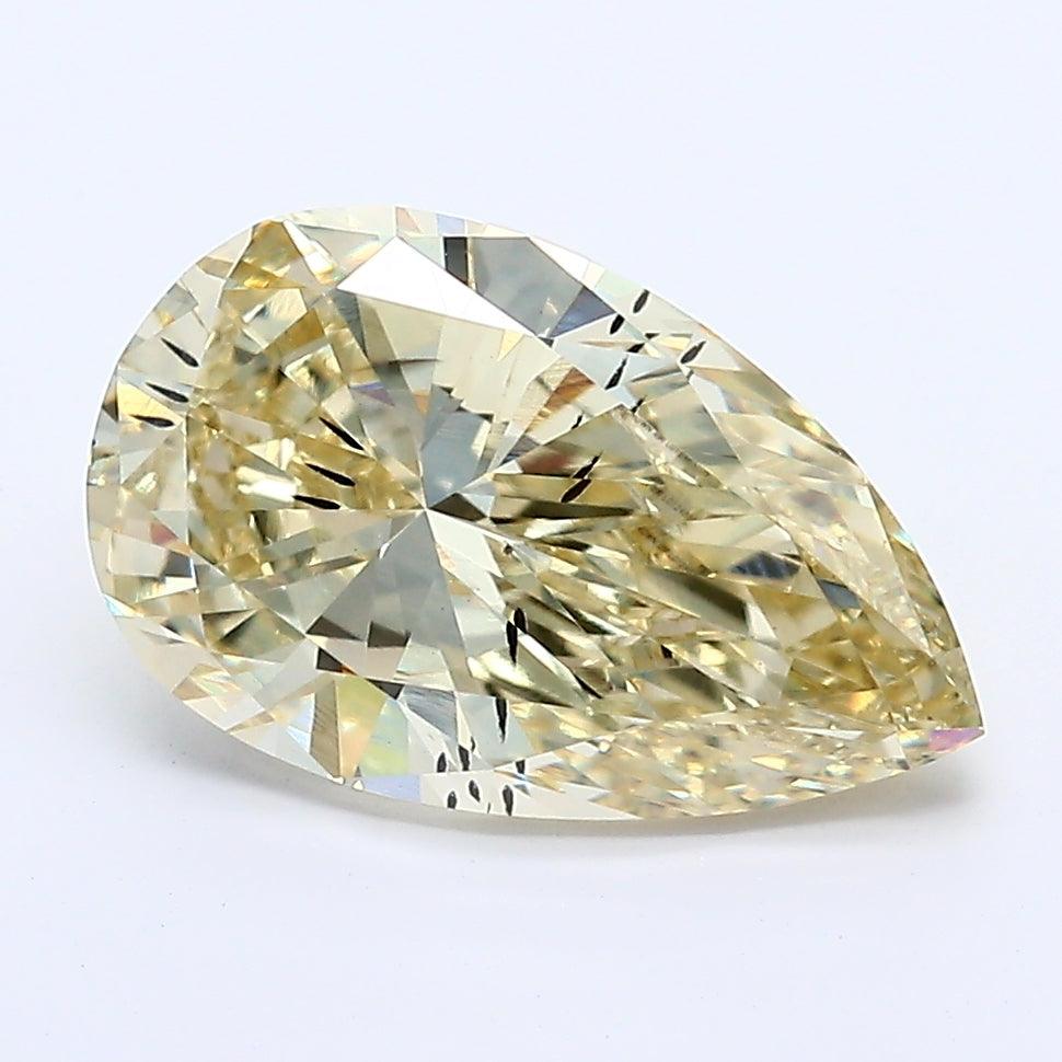 Loose 2.56 Carat Light Yellow SI2 IGI Certified Lab Grown Pear Diamonds