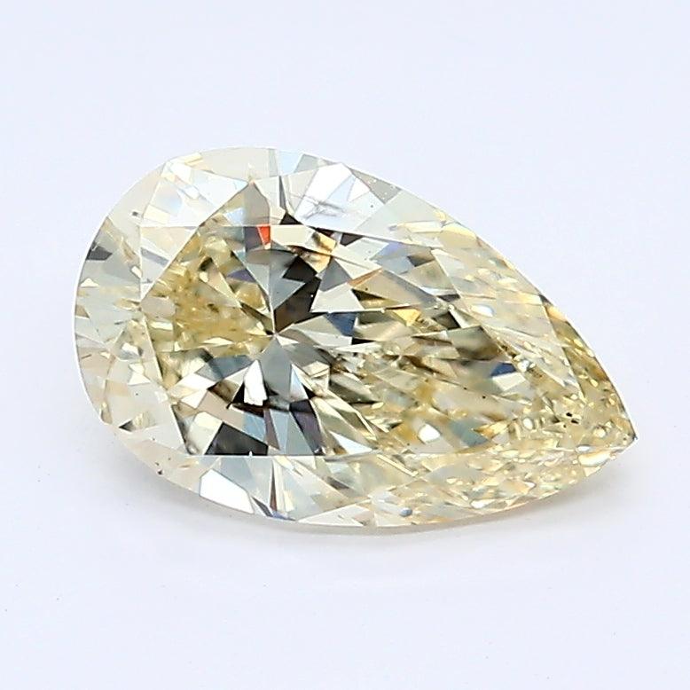 Loose 1.17 Carat Fancy Yellow SI1 IGI Certified Lab Grown Pear Diamonds