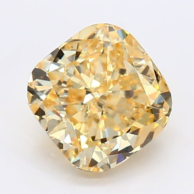 Loose 1.73 Carat Intense Yellow VS2 IGI Certified Lab Grown Cushion Diamonds