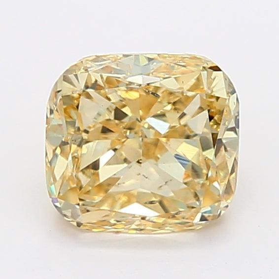 Loose 1.35 Carat Fancy Yellow SI1 IGI Certified Lab Grown Cushion Diamonds