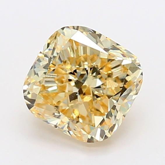Loose 1.2 Carat Fancy Yellow VS2 IGI Certified Lab Grown Cushion Diamonds