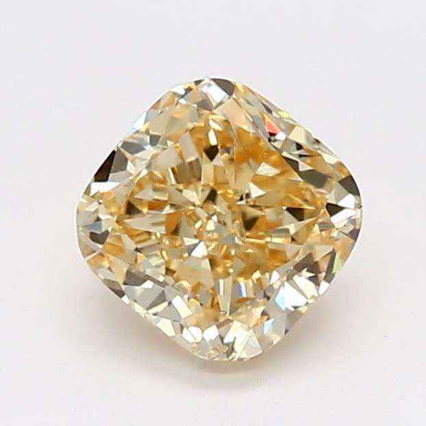 Loose 1.17 Carat Fancy Yellow SI1 IGI Certified Lab Grown Cushion Diamonds