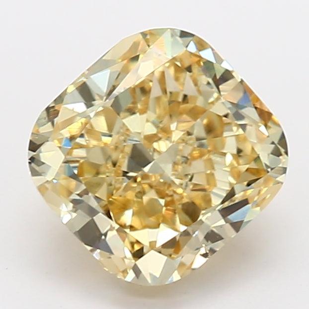 Loose 2.37 Carat Intense Yellow SI1 IGI Certified Lab Grown Cushion Diamonds