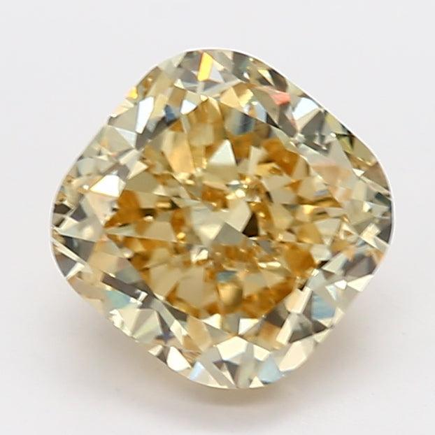 Loose 2.09 Carat Intense Yellow SI1 IGI Certified Lab Grown Cushion Diamonds