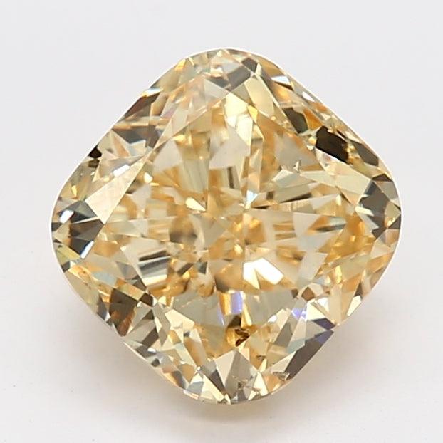 Loose 2.07 Carat Intense Yellow SI1 IGI Certified Lab Grown Cushion Diamonds