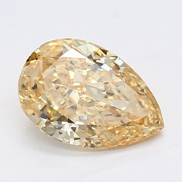 Loose 1.1 Carat Intense Yellow SI1 IGI Certified Lab Grown Pear Diamonds