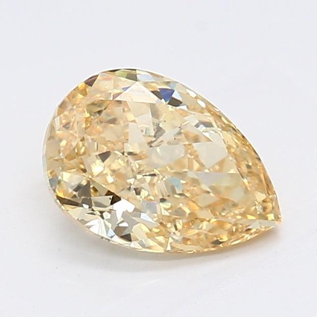 Loose 1.02 Carat Intense Yellow VS1 IGI Certified Lab Grown Pear Diamonds