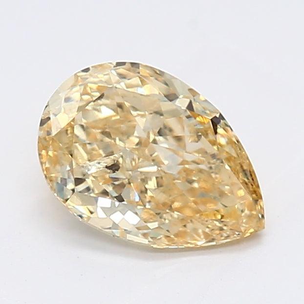 Loose 1 Carat Intense Yellow I1 IGI Certified Lab Grown Pear Diamonds