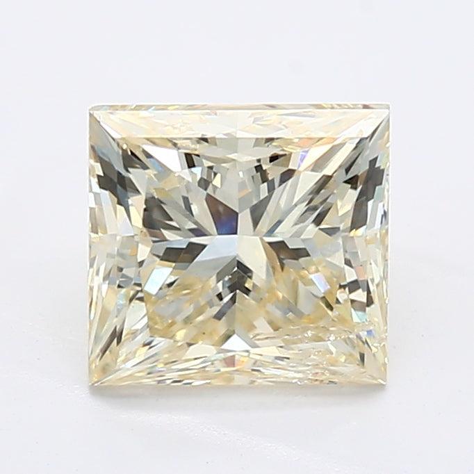 Loose 2.03 Carat Very Light Yellow I1 IGI Certified Lab Grown Princess Diamonds