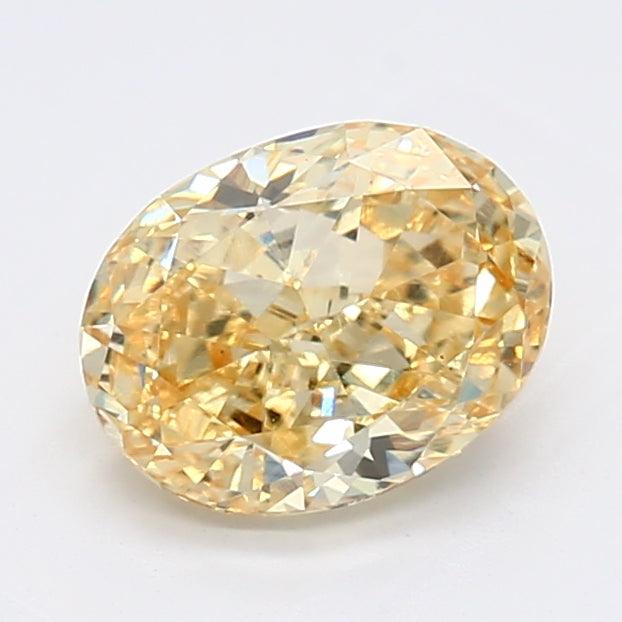Loose 1.32 Carat Intense Yellow VS1 IGI Certified Lab Grown Oval Diamonds
