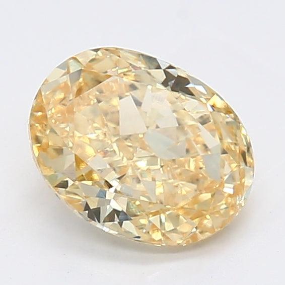 Loose 1.23 Carat Intense Yellow SI1 IGI Certified Lab Grown Oval Diamonds