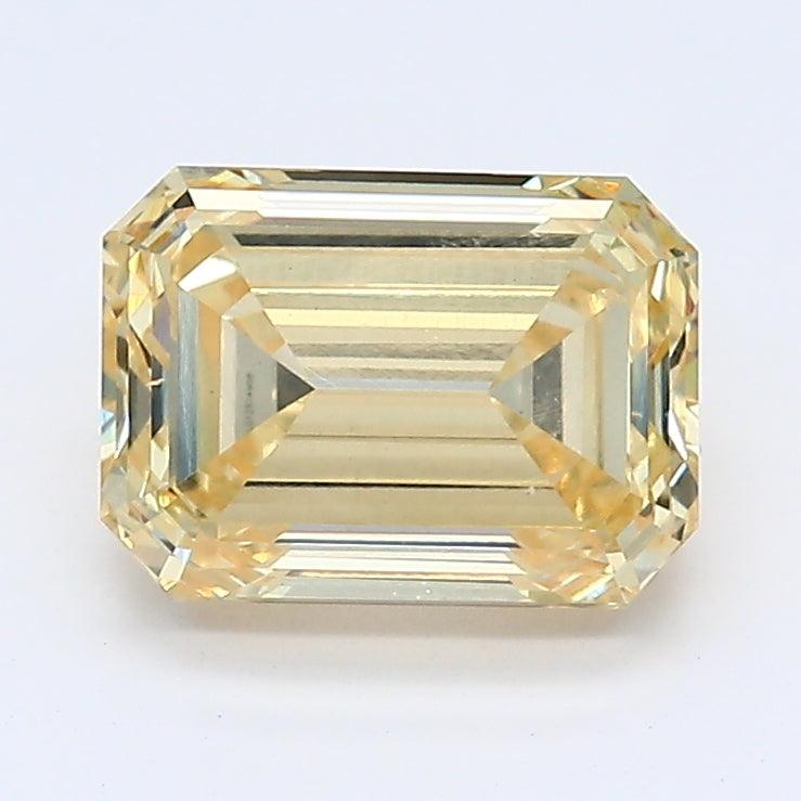 Loose 1.69 Carat Fancy Yellow SI1 IGI Certified Lab Grown Emerald Diamonds