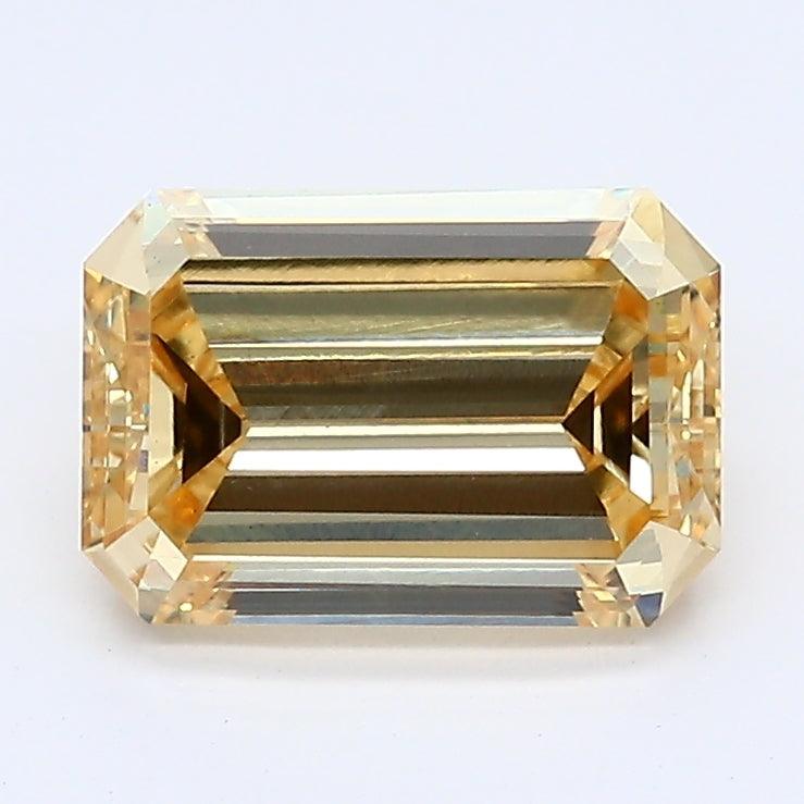 Loose 1.56 Carat Fancy Yellow VS2 IGI Certified Lab Grown Emerald Diamonds