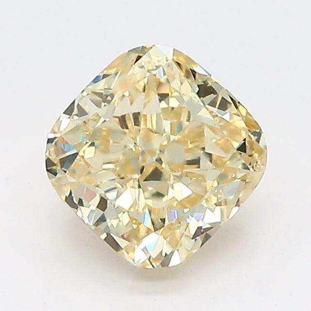 Loose 1.09 Carat Fancy Yellow VS2 IGI Certified Lab Grown Cushion Diamonds